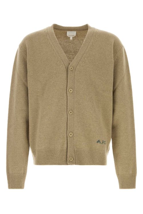 A. P.C. Beige Wool Kevin Cardigan Beigechine Exterior: Maglieria - Men