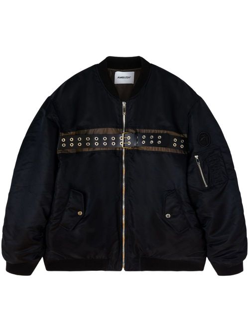 Belted bomber jacket - Black