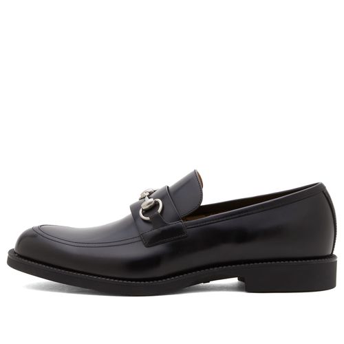 Men's Rubber Sole Tempe Horsebit Leather Loafer in Black
