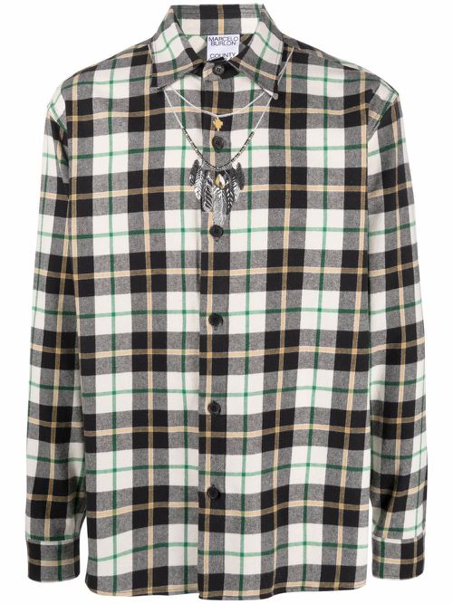 Feather checked shirt - Neutrals