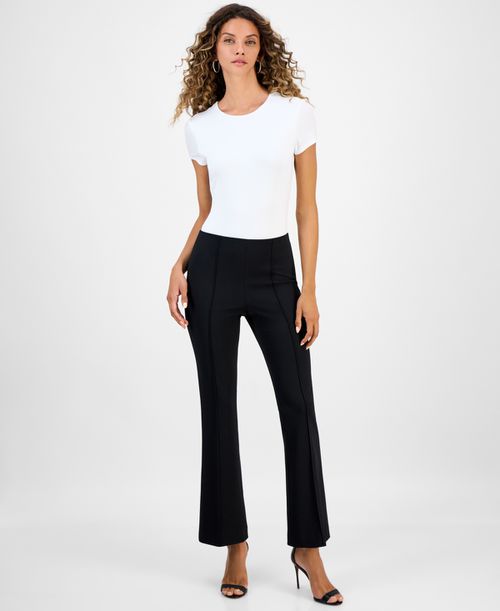 Women's High-Rise Flared-Leg Pants, Macy's Exclusive - Black