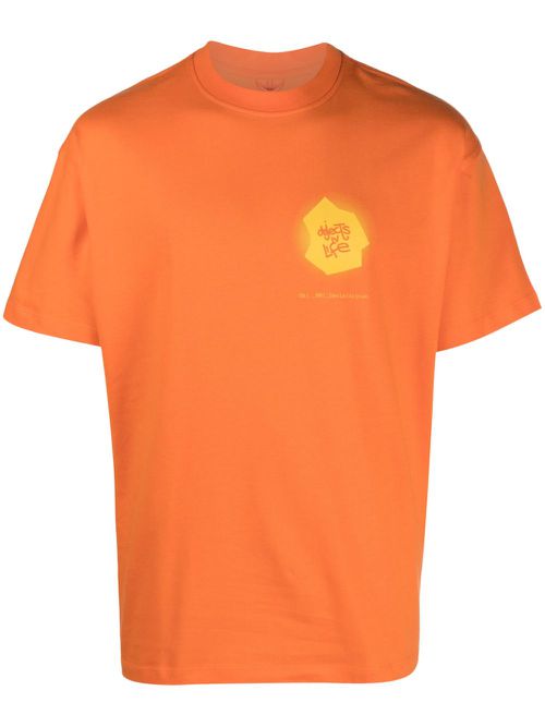 Graphic-print cotton T-shirt - Orange