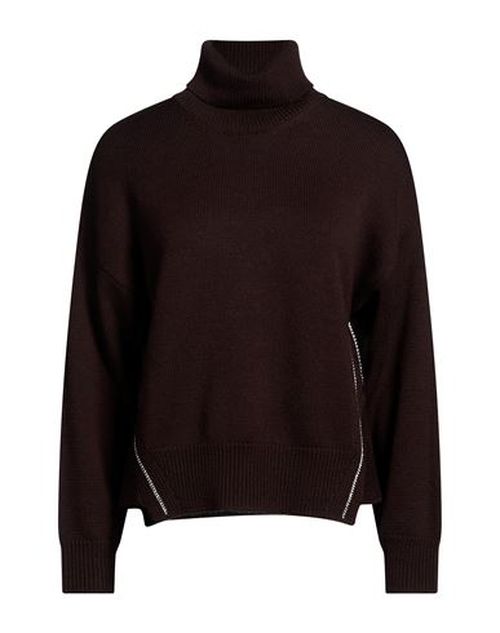 Woman Turtleneck Chocolate brown Size 6 Merino Wool