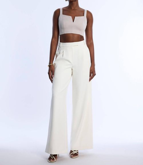 Women's Pleat Front Wide Leg Pant In Jasmine
