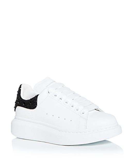 Women's Oversized Crystal Embellished Heel Sneakers