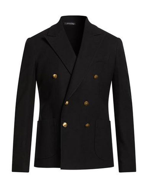 Man Blazer Black Size 38 Cotton, Wool, Elastane