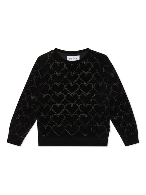 Heart-studded sweatshirt - Black