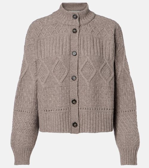 Amory cable-knit wool-blend cardigan
