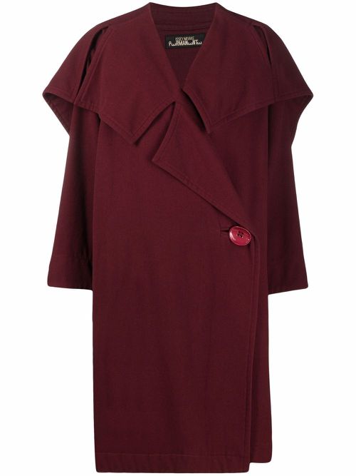 1980s oversized pleated coat - Red