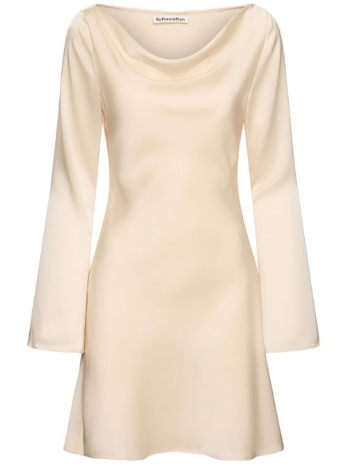 Pike Long Sleeve Satin Short Dress
