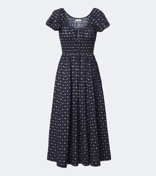 Dôen Quinn printed cotton poplin midi dress