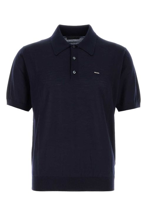 Wool Polo Shirt — Navy