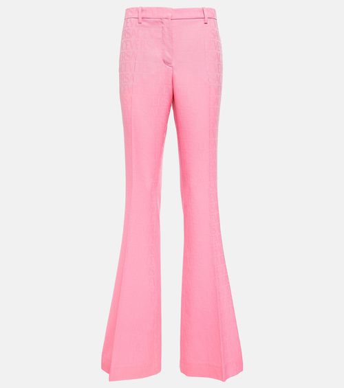 Allover flared wool pants