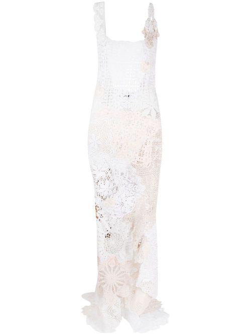 Crochet long dress - White