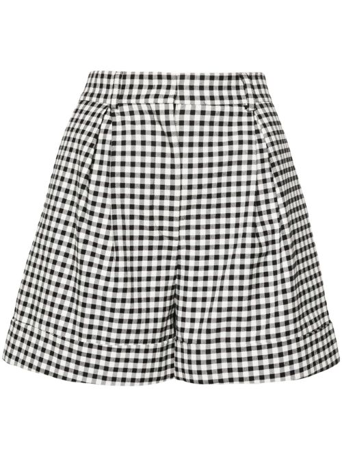 Gingham-check tailored shorts - Black
