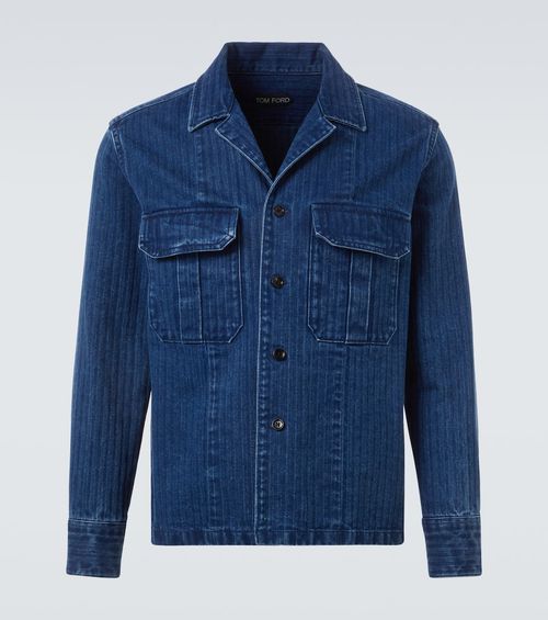 Striped denim overshirt