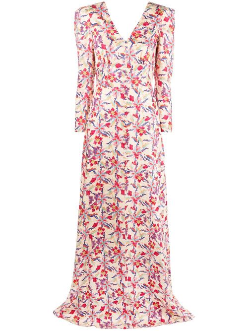 Floral-print maxi dress - Neutrals