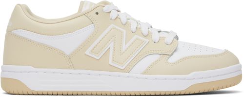 New Balance White & Beige 480 Sneakers