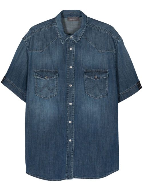 Short-sleeve denim shirt - Blue