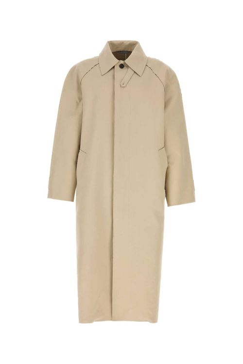 Raw Edge Trench Coat — Beige