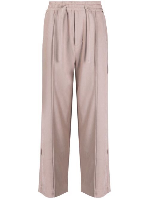 Wide-leg stretch-jersey trousers - Pink