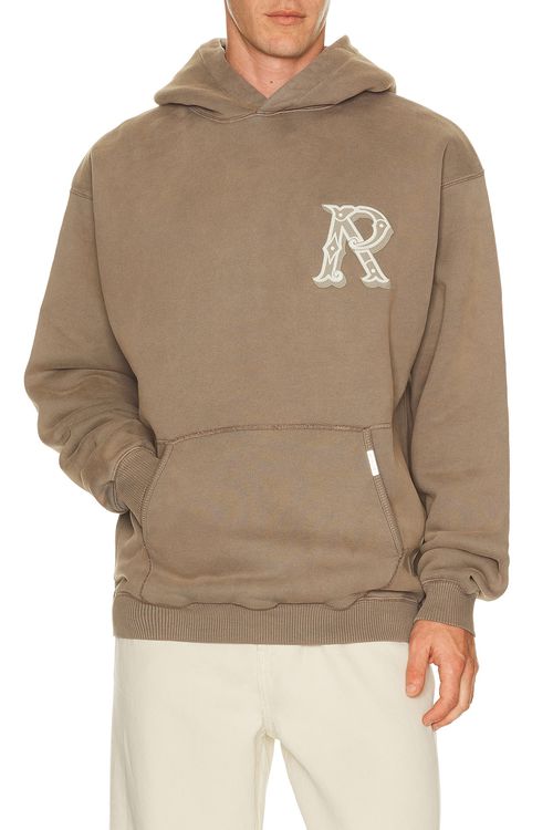 REPRESENT Western Initial Hoodie in Dusty Brown - Brown. M also in L, S, XL/1X