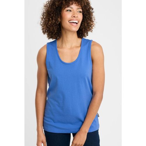 Cotton Traders Women's Vest Top in Mid Blue
