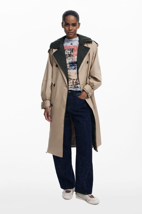 Double-lapel trench coat