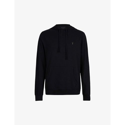 Mens Jet Black Brace Logo-embroidered Cotton Hoody