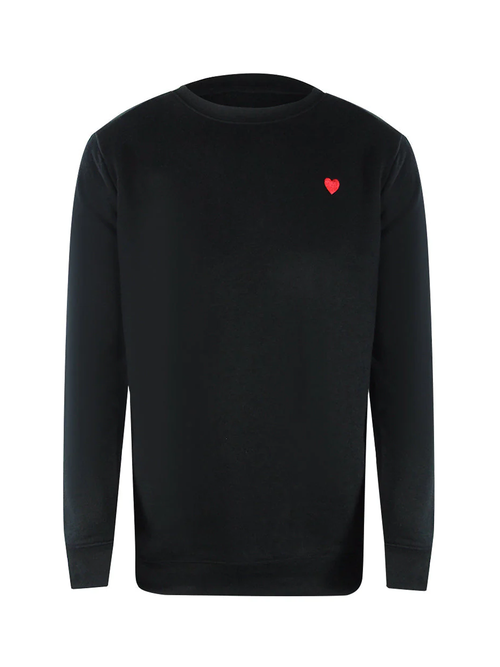 Love Moschino Small Heart Logo Black Sweatshirt - Black