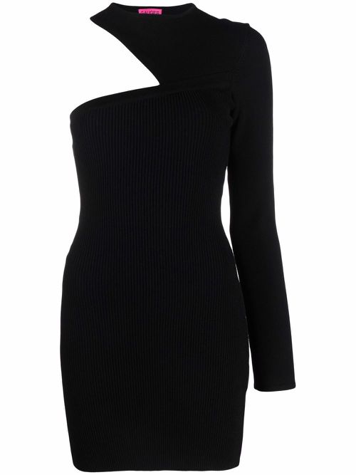 One-shoulder minidress - Black