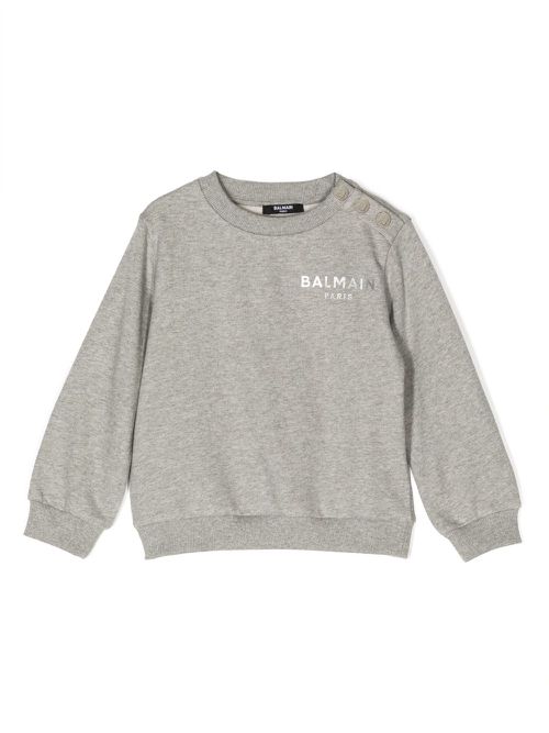 Logo-print jersey cotton sweatshirt - Grey