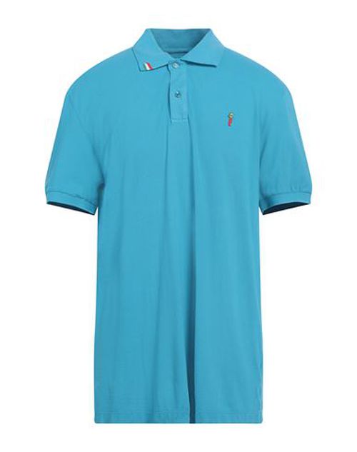 Man Polo shirt Turquoise Size 3XL Cotton, Elastane