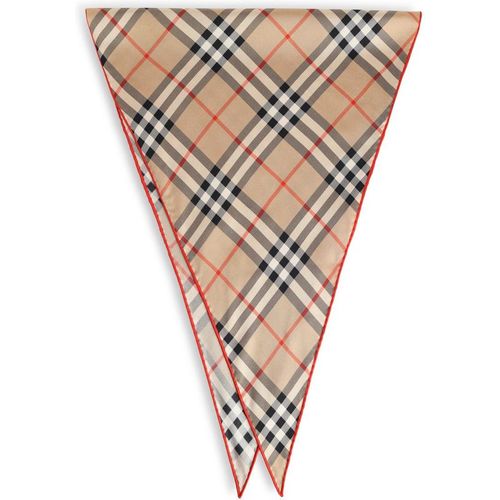Burberry Sand Beige 'Check' Silk Scarf