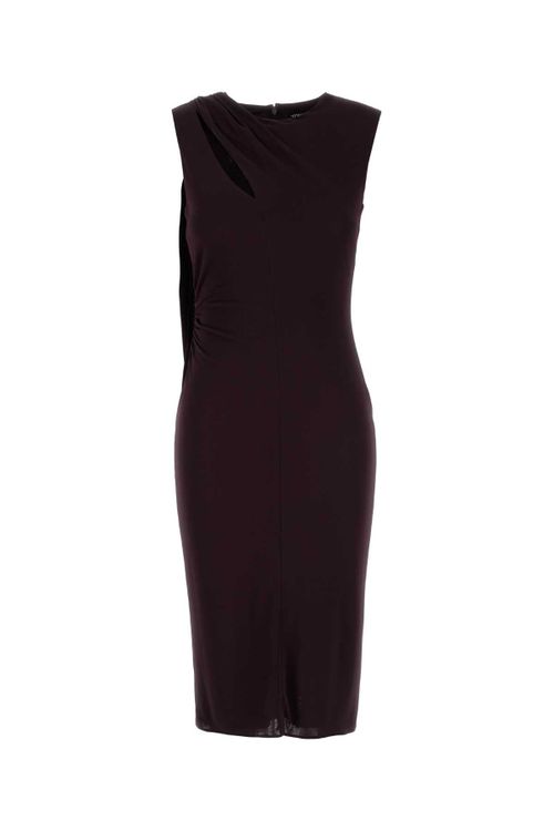 Ruched Viscose Dress — Purple