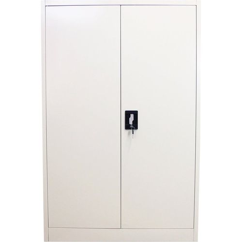 Metal Office 2 Doors Filing Cabinet Flatpack Document File Compartments Lockable Storage Cupboard Unit 140cm