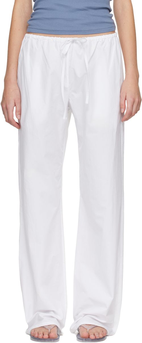 White Drawcord Trousers