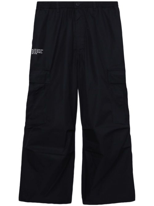 Wide-leg cargo trousers - Black