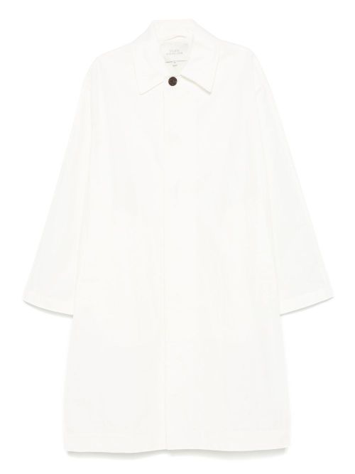 Nylon and Cotton Blend Coat — White