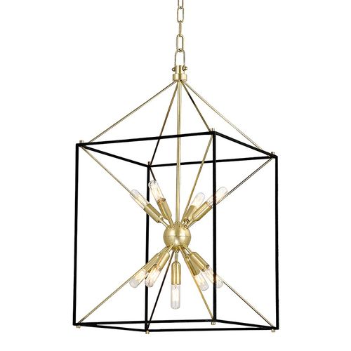 Aged Brass Black Lantern from the Glendale Collection