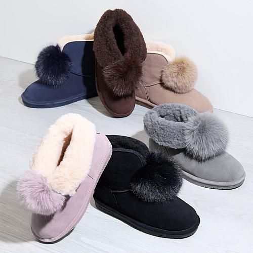 ® Liv Suede Pom-Pom Boot w/Rain Repellent