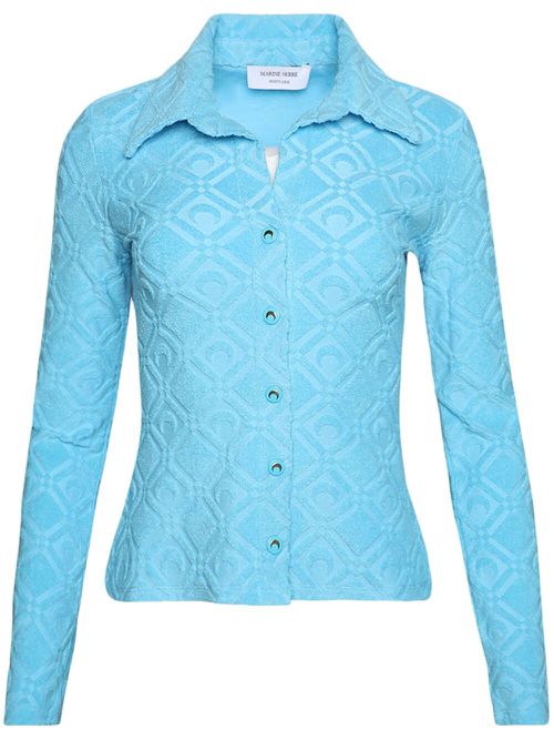Moon Sponge patterned-jacquard shirt - Blue