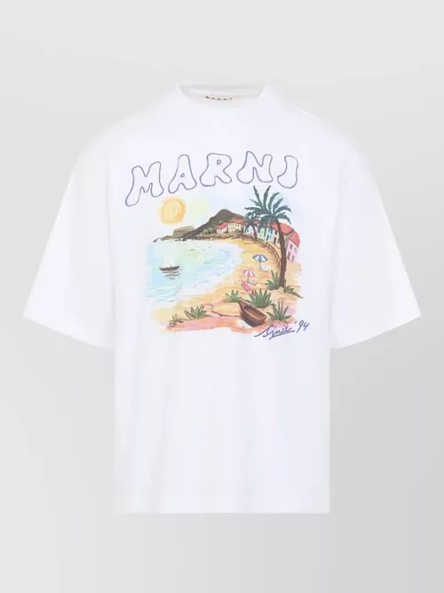 Marni - crew neck graphic print short sleeve t-shirt