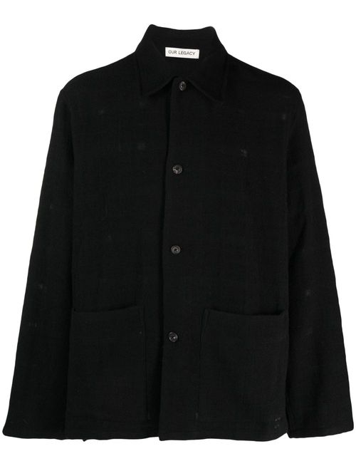 Maven felted shirt jacket - Black