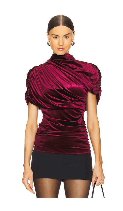 Amanda Uprichard OBERTEIL EVIANNA in Burgundy. Größe S. Also in