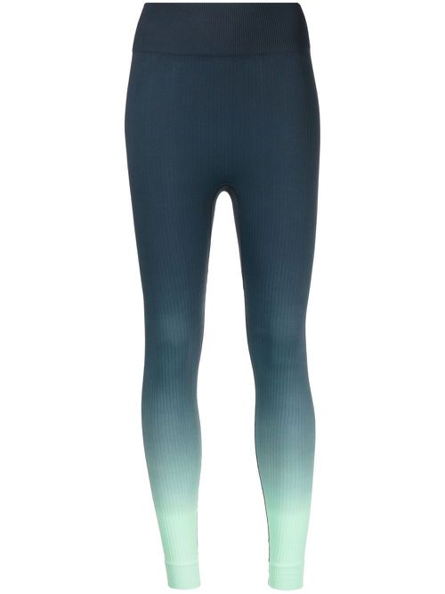 Seamless gradient-effect leggings - Blue