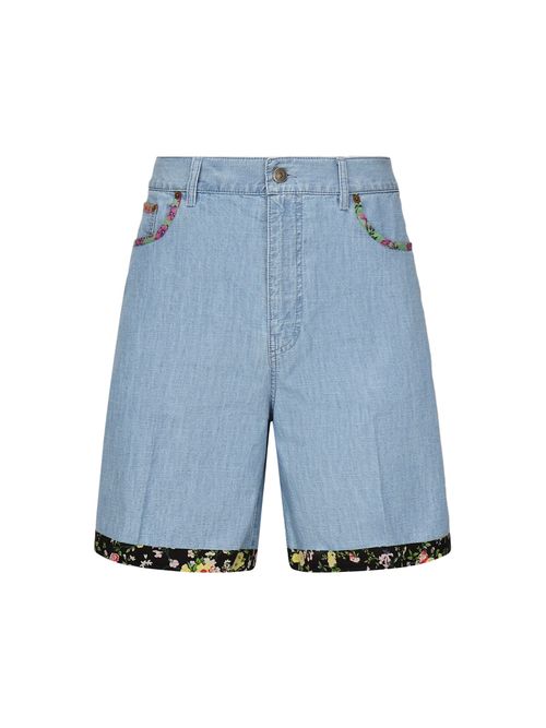 Light Blue Cotton Shorts