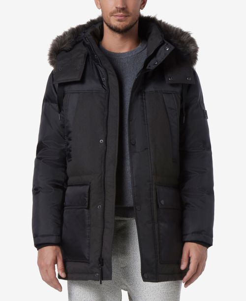 Men's Tripp Oxford Poly & Faux Wool Combo Down Parka - Black