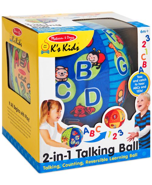 Melissa & Doug K's Kids 2-in-1 Talking Ball Educational Toy- ABCs - One Color