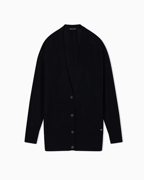 Oversized wool blend cardigan